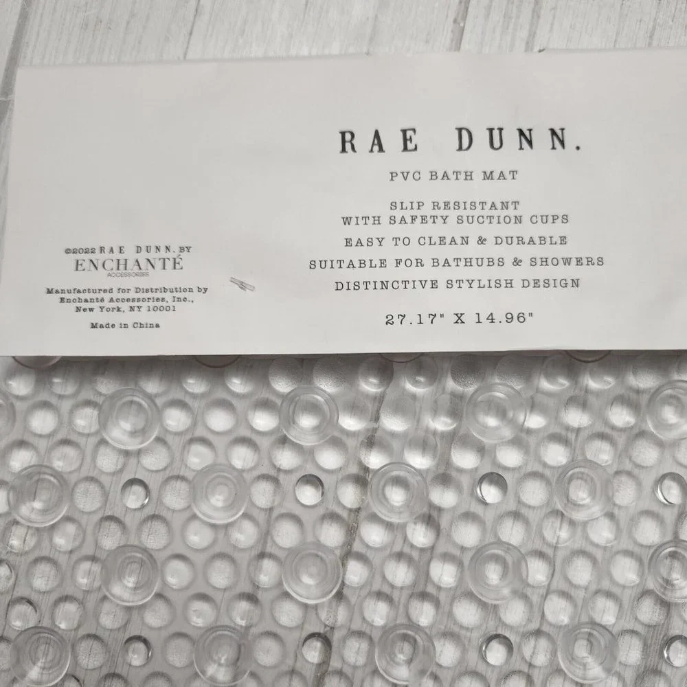 Rae Dunn 20x14 CLEAN Slip Resistant Bath Tub Shower Mat
